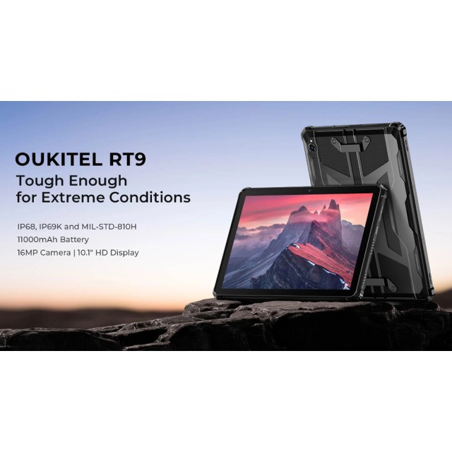 OUKITEL tablet RT9, 10.1", 6/256GB, 4G, 11000mAh, IP68/IP69K, μαύρο