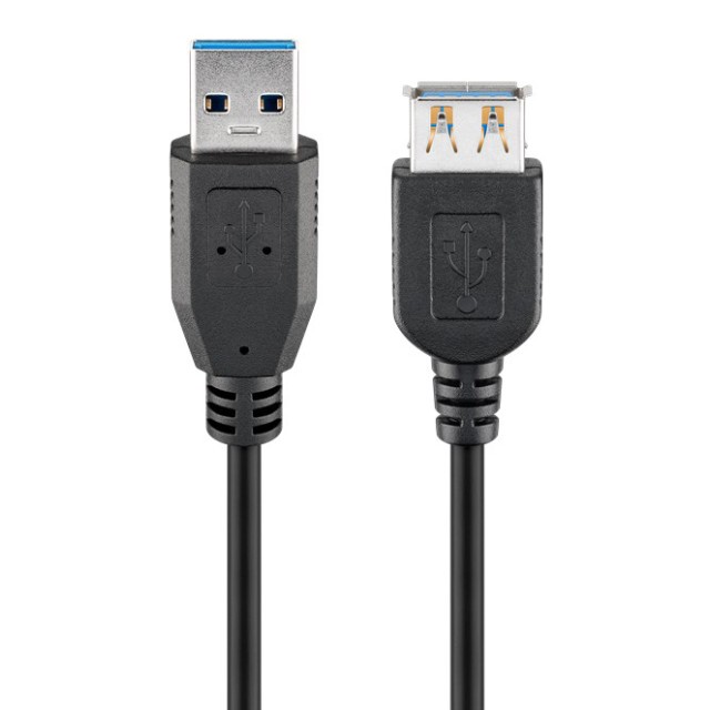 GOOBAY καλώδιο προέκτασης USB 74149, 5Gbps, USB 3.0, 15W, 2m, μαύρο