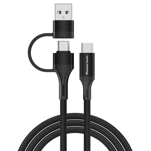 POWERTECH καλώδιο USB & USB-C σε USB-C PTR-0158, PD 60W, copper, 1.5m, μαύρο