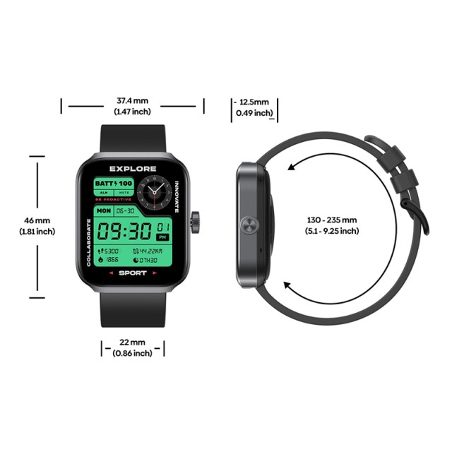 ZEBLAZE smartwatch Beyond 3 Plus, heart rate, 1.78" AMOLED, GPS, 3 ATM, μαύρο