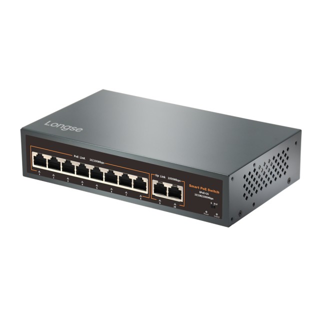 LONGSE PoE switch HT82GA με 8x LAN & 2x WAN θύρες, 10/100/1000Mbps