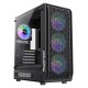 POWERTECH Gaming PC Case PT-1309, tempered glass, 4x ARGB fan, ATX, 340x200x436mm, μαύρο