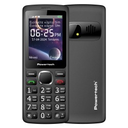 POWERTECH κινητό τηλέφωνο Sentry 4G Bar NC, 2.4", dual SIM, μαύρο