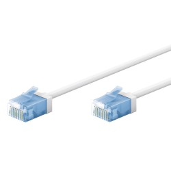 GOOBAY καλώδιο δικτύου 74244, CAT 6A U/UTP, slim, copper, 500MHz, 0.15m, λευκό