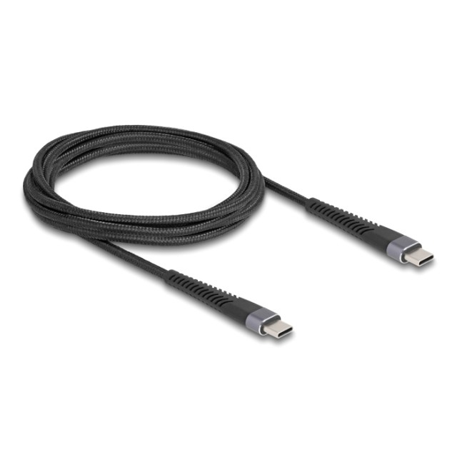 DELOCK καλώδιο USB-C 81125, 60W, 480Mbps, 2m, μαύρο