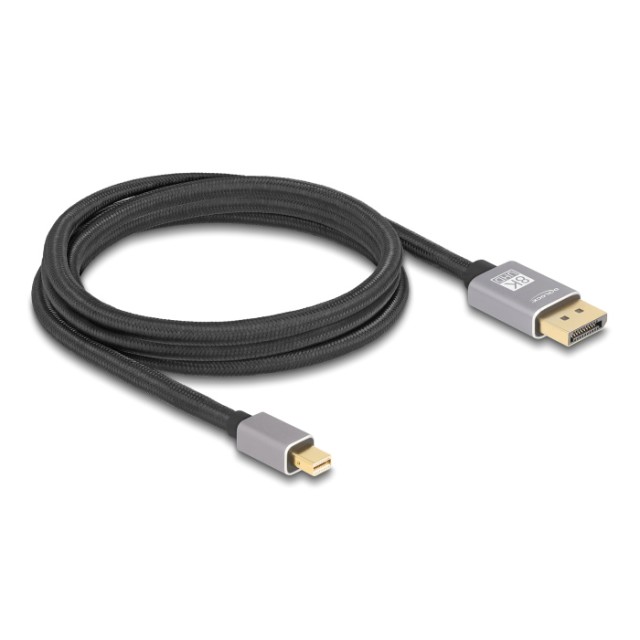 DELOCK καλώδιο mini DisplayPort σε DisplayPort 81092, 8K/60Hz, 32.4 Gbps, 2m, μαύρο