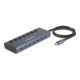 DELOCK USB-C hub 63410 με διακόπτες, 7x θυρών, 5Gbps, 20W, USB-C σύνδεση, μπλε