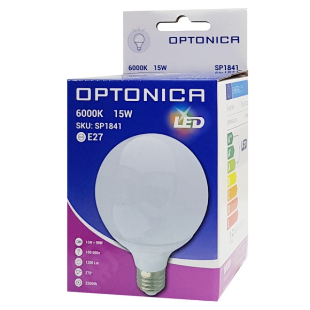 OPTONICA LED λάμπα G95 SP1841, 15W, 6000K, E27, 1200lm