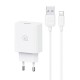USAMS φορτιστής τοίχου SCXLTZ03 με καλώδιο Lightning, USB, 18W, λευκός