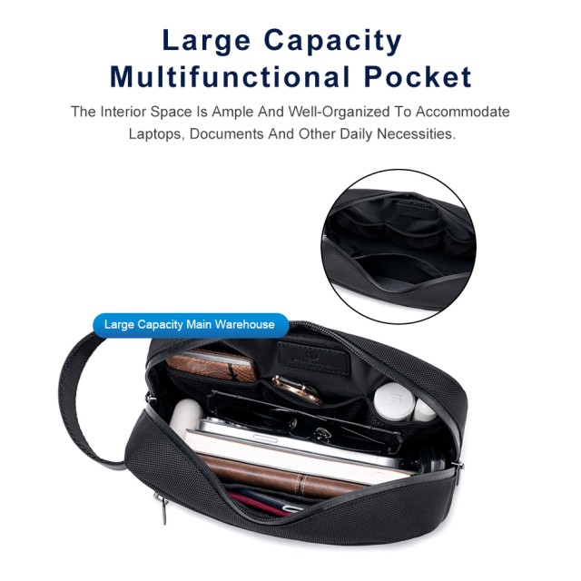 ARCTIC HUNTER τσάντα χειρός K00691, 2.7L, μαύρη ARCTIC HUNTER τσάντα χειρός K00691, 2.7L, μαύρη