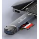 POWERTECH card reader PT-1343 για SD & micro SD, USB 3.2, 5Gbps, γκρι