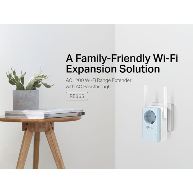 TP-LINK WiFi range extender RE365 με Passthrough, AC1200 1200Mbps, Ver. 3.0