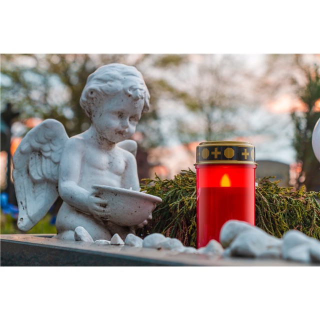 GOOBAY LED φωτιστικό κερί αφιέρωσης 74366, 2400K, IP44, κόκκινο