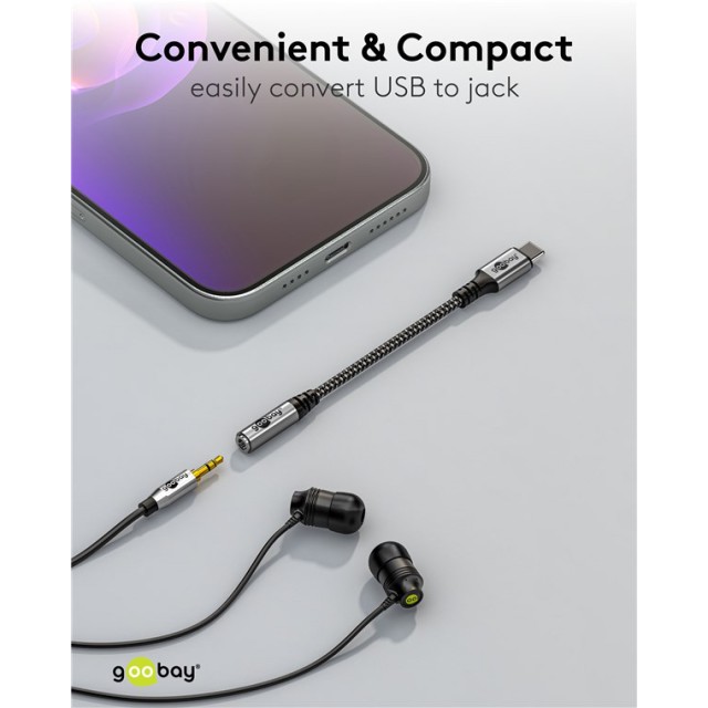 GOOBAY αντάπτορας USB-C σε 3.5mm 74056, γκρι