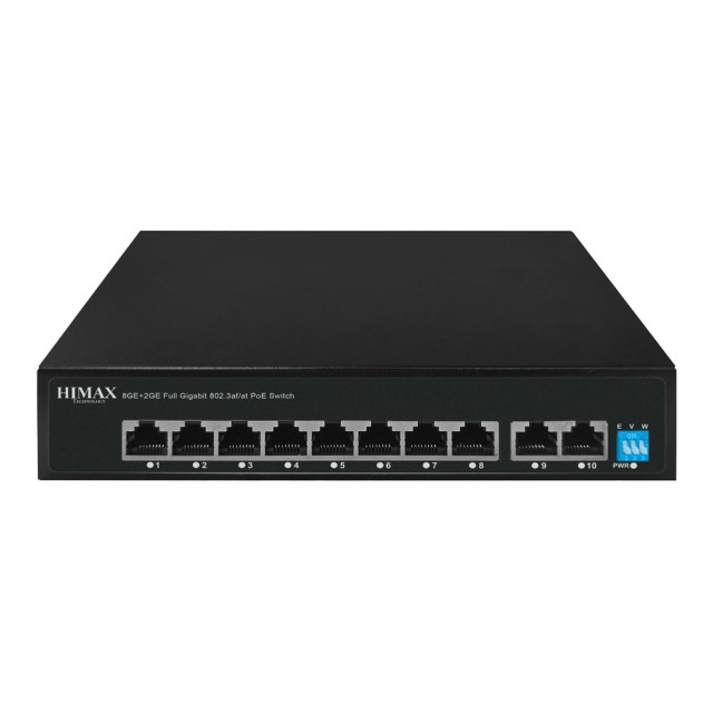 HIMAX PoE switch PS1802G, 8x Ethernet PoE & 2x Ethernet θύρες, έως 1000Mbps HIMAX PoE switch PS1802G, 8x Ethernet PoE & 2x Ethernet θύρες, έως 1000Mbps