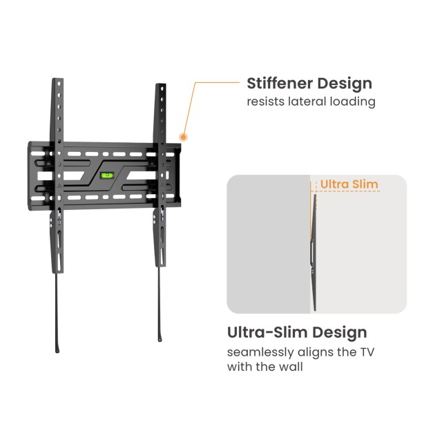 POWERTECH επιτοίχια βάση PT-1373 για τηλεόραση 32-75", έως 75kg, fixed