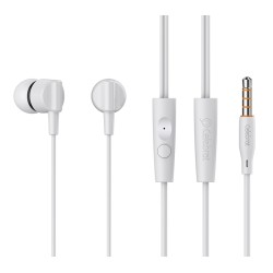 CELEBRAT earphones με μικρόφωνο G35, 3.5mm σύνδεση, 10mm, 1.2m, λευκά