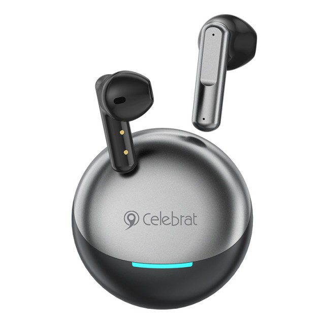 CELEBRAT earphones με θήκη φόρτισης W61, True Wireless, 13mm, 25/200mAh, μαύρα CELEBRAT earphones με θήκη φόρτισης W61, True Wireless, 13mm, 25/200mAh, μαύρα