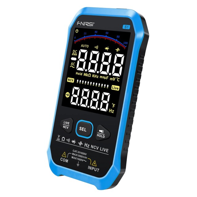 FNIRSI ψηφιακό πολύμετρο S1, 1000V AC/DC, NCV, RMS, επαναφορτιζόμενο FNIRSI ψηφιακό πολύμετρο S1, 1000V AC/DC, NCV, RMS, επαναφορτιζόμενο