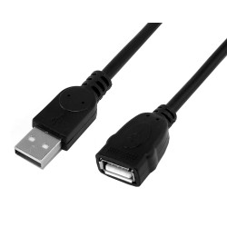 POWERTECH καλώδιο προέκτασης USB CAB-U160, 480Mbps, 1.5m, μαύρο, 10τμχ