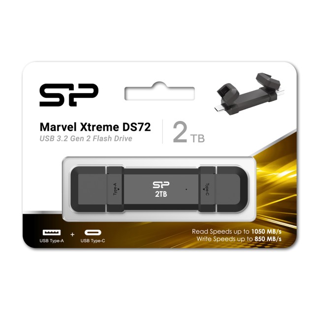 SILICON POWER εξωτερικός SSD Marvel Xtreme DS72, USB-C/USB 3.2, 2TB, μαύρο