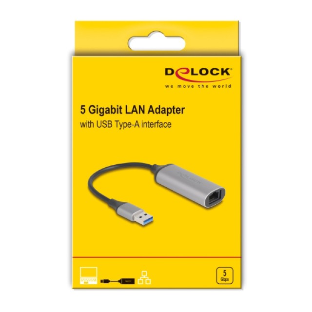 DELOCK αντάπτορας δικτύου 81571, USB, 5Gbps Ethernet, ασημί