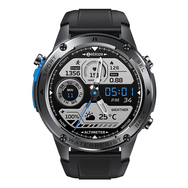 ZEBLAZE smartwatch Stratos 2 Ultra, heart rate, 1.43" AMOLED, GPS, MIL-STD-810H, μαύρο