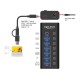 DELOCK USB hub 64326 με διακόπτες, 7x θυρών, 10Gbps, USB/USB-C σύνδεση, μαύρο DELOCK USB hub 64326 με διακόπτες, 7x θυρών, 10Gbps, USB/USB-C σύνδεση, μαύρο