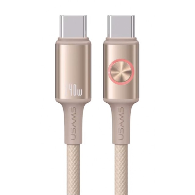 USAMS καλώδιο USB-C SJ751, 240W, 480Mbps, 1.2m, μπεζ