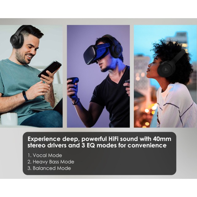 DOQAUS headphones DESIGN 2, ασύρματα & ενσύρματα, Φ40mm, 600mAh, μαύρα DOQAUS headphones DESIGN 2, ασύρματα & ενσύρματα, Φ40mm, 600mAh, μαύρα