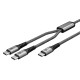 GOOBAY καλώδιο USB-C σε 2x USB-C 75739, 60W, 480Mbps, 1.5m, γκρι
