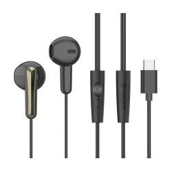 CELEBRAT earphones με μικρόφωνο G37, USB-C σύνδεση, 14.2mm, 1.2m, μαύρα