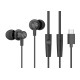 CELEBRAT earphones με μικρόφωνο G38, USB-C σύνδεση, 10mm, 1.2m, μαύρα