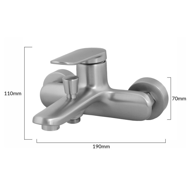 BRUNO μπαταρία τοίχου μπάνιου M31570-235C, αναμεικτική, ασημί BRUNO μπαταρία τοίχου μπάνιου M31570-235C, αναμεικτική, ασημί