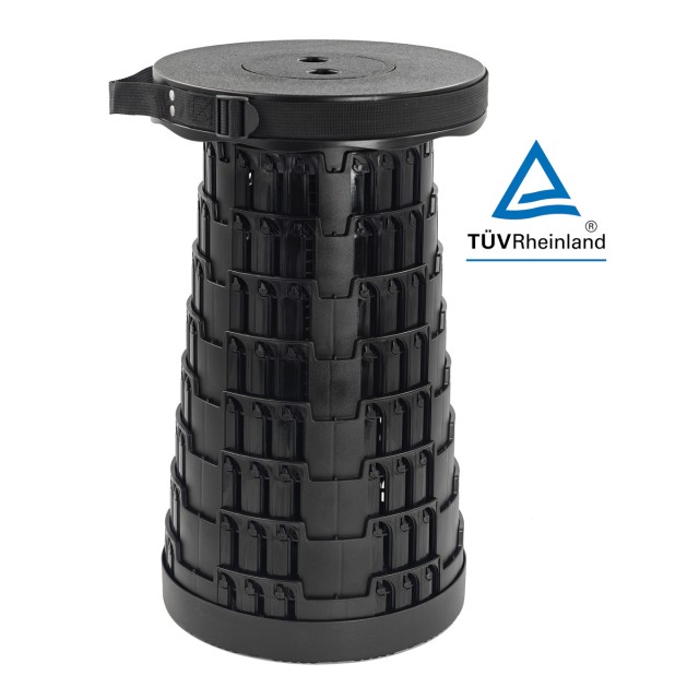 POWERTECH πτυσσόμενο καρεκλάκι HUH-0230, αντοχή έως 250kg, 25.5x45cm, μαύρο