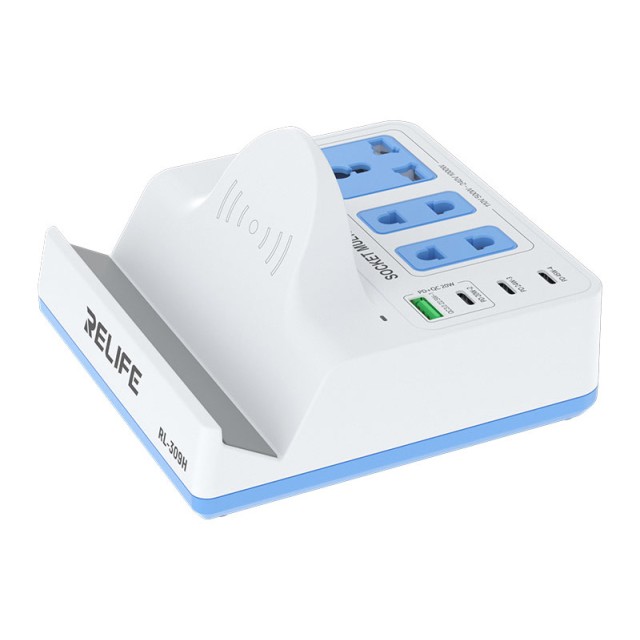 RELIFE σταθμός φόρτισης RL-309H, USB/3x USB-C/3x DC/wireless, 72W, λευκός RELIFE σταθμός φόρτισης RL-309H, USB/3x USB-C/3x DC/wireless, 72W, λευκός