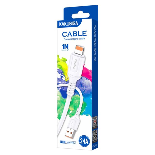 KAKUSIGA καλώδιο Lightning σε USB KSC-805, 12W, 480Mbps, 1m, λευκό