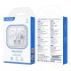 KAKUSIGA earphones με μικρόφωνο KSC-727, USB-C σύνδεση, 14.2mm, 1.2m, λευκά