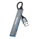 KAKUSIGA USB hub KSC-1416, 4x θυρών, USB 3.0, 5Gbps, USB σύνδεση, γκρι