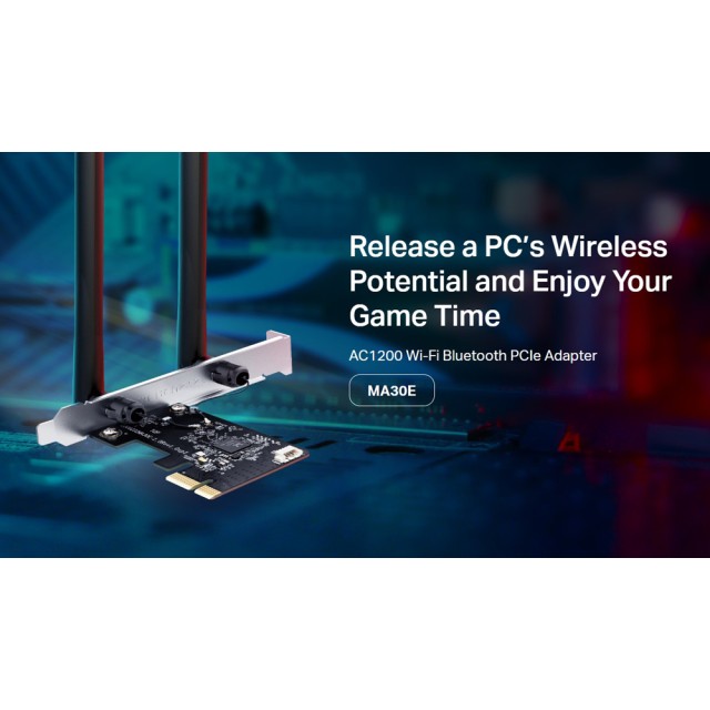 MERCUSYS κάρτα δικτύου WiFi & Bluetooth MA30E, AC1200, PCIe, Ver 1.0 MERCUSYS κάρτα δικτύου WiFi & Bluetooth MA30E, AC1200, PCIe, Ver 1.0