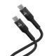 POWERTECH καλώδιο USB-C PTR-0163, σιλικόνης, 60W, 480Mbps, 1m, μαύρο
