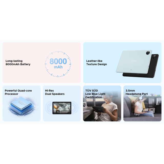 DOOGEE tablet T10W, 10.1", 4/128GB, 4G, Android 14, 8000mAh, μπλε DOOGEE tablet T10W, 10.1", 4/128GB, 4G, Android 14, 8000mAh, μπλε