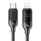 USAMS καλώδιο Lightning σε USB-C SJ741, 30W, 480Mbps, 1.2m, μαύρο