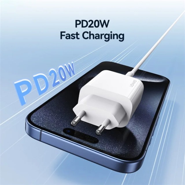 USAMS φορτιστής τοίχου CC226, USB-C, 20W, λευκός
