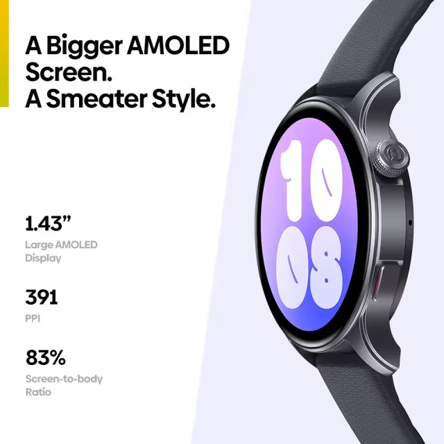 ZEBLAZE smartwatch Btalk 3 GPS, heart rate, 1.43" AMOLED, GPS, 3 ATM, γκρι ZEBLAZE smartwatch Btalk 3 GPS, heart rate, 1.43" AMOLED, GPS, 3 ATM, γκρι