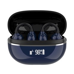 LDNIO earphones με θήκη φόρτισης T09, OWS, Φ10mm, 35/400mAh, μπλε