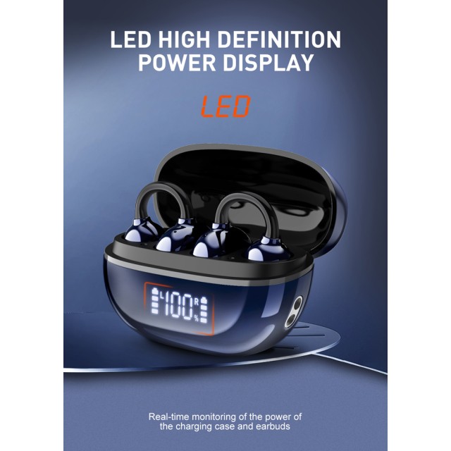 LDNIO earphones με θήκη φόρτισης T09, OWS, Φ10mm, 35/400mAh, μπλε LDNIO earphones με θήκη φόρτισης T09, OWS, Φ10mm, 35/400mAh, μπλε