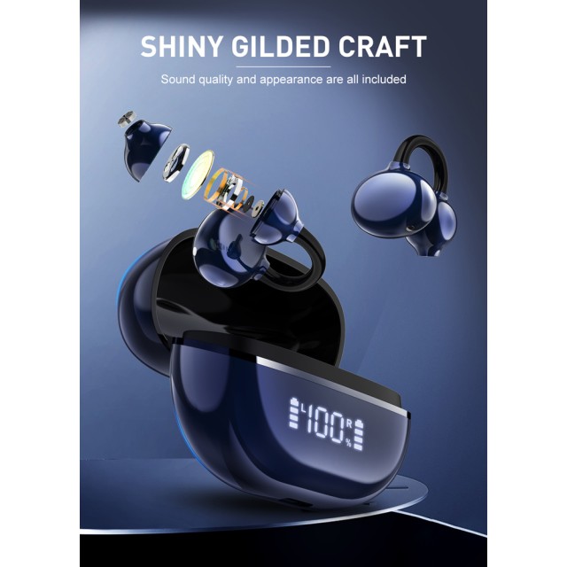 LDNIO earphones με θήκη φόρτισης T09, OWS, Φ10mm, 35/400mAh, μπλε LDNIO earphones με θήκη φόρτισης T09, OWS, Φ10mm, 35/400mAh, μπλε
