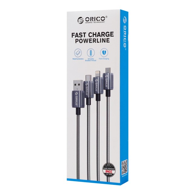 ORICO καλώδιο USB-C GQA60, 60W, 480Mbps, 1m, μαύρο