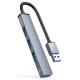 ORICO USB hub AH-A13, 4x θυρών, USB 3.0, 5Gbps, USB σύνδεση, γκρι